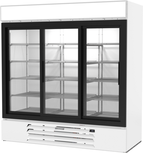Beverage Air MMR66HC-1-W 75" W Three-Section Glass Door MarketMax Refrigerated Merchandiser