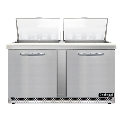 Continental Refrigerator SW60N24M-FB 60" W Two-Section Two Door Mighty Top Sandwich Unit