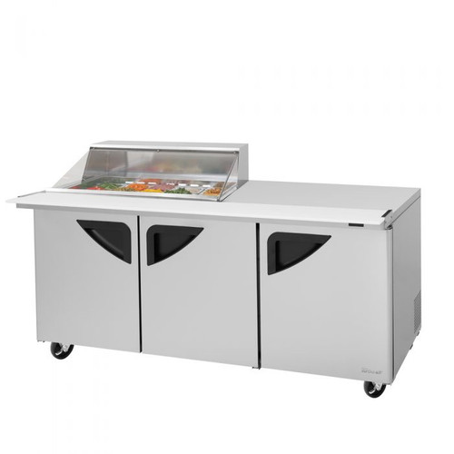 Turbo Air TST-72SD-15M-N-CL 72.63" W Three-Section Three Door Super Deluxe Sandwich/Salad Mega Top Unit