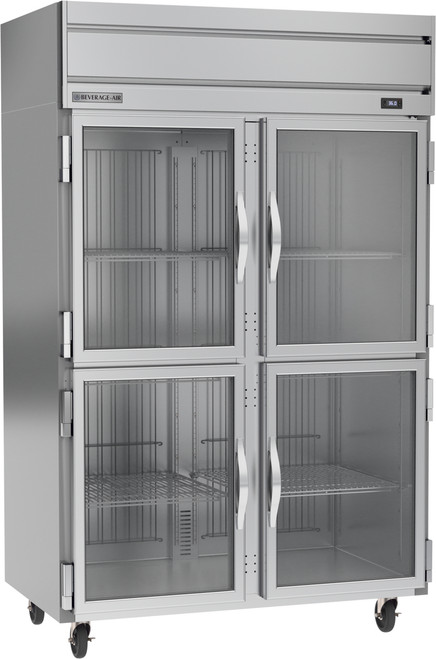 Beverage Air HRS2HC-1HG 52" W Two-Section Glass Door Reach-In Horizon Series Refrigerator