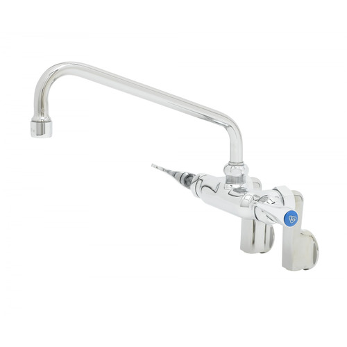 T&S Brass B-0235-61X-CREK Double Pantry Faucet splash/wall mount 2-1/4" TO 8-1/4" adjustable centers 10" swivel spout with stream regulator