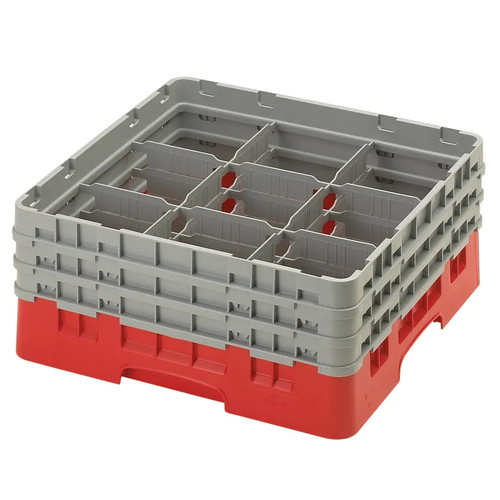 Cambro 9S638163 Camrack Glass Rack With (3) Soft Gray Extenders - 3 Cases