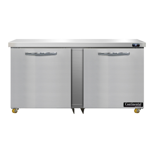 Continental Refrigerator D60N-U 60"W Two-Section Reach-In Designer Line Undercounter Refrigerator