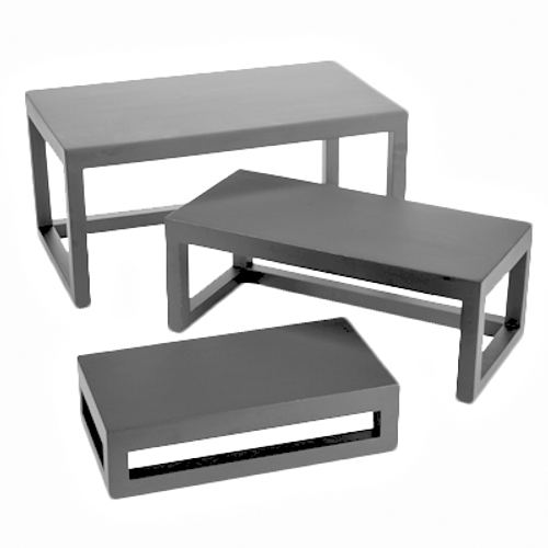 American Metalcraft AWRS 20.38" L x 11.25" W x 9.38" H Rectangular Black Wood Riser Set