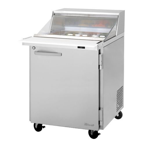 Turbo Air PST-28-12-N-CL 27.5" W One-Section One Door PRO Series Mega Top Sandwich/Salad Prep Table with Clear Lid