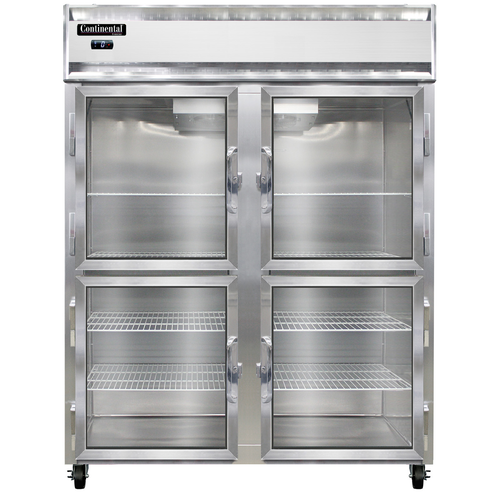 Continental Refrigerator 2FE-SA-GD-HD 57" W Two-Section Glass Door Reach-In Extra-Wide Freezer - 115 Volts