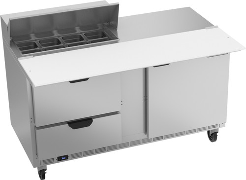 Beverage Air SPED60HC-08C-2 60" W Two-Section One Door Sandwich Top Refrigerated Counter