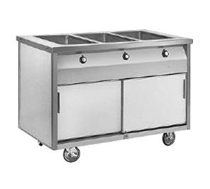 Randell RAN HTD-3B Stainless Steel 3 Pan Serving Counter Hot Food Electric Enclosed Heated Base