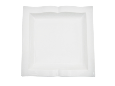 CAC China GBK-3 12 Oz. Bone White Porcelain Square Goldbook Pasta Plate (2 Dozen Per Case)