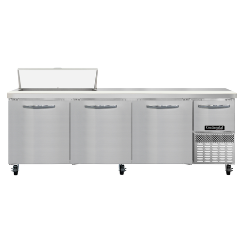 Continental Refrigerator RA93N10 93" W Four-Section One Door Refrigerated Base Sandwich Unit