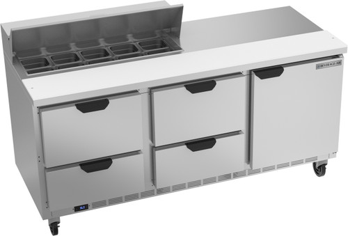 Beverage Air SPED72HC-10-4 72" W Three-Section One Door Sandwich Top Refrigerated Counter