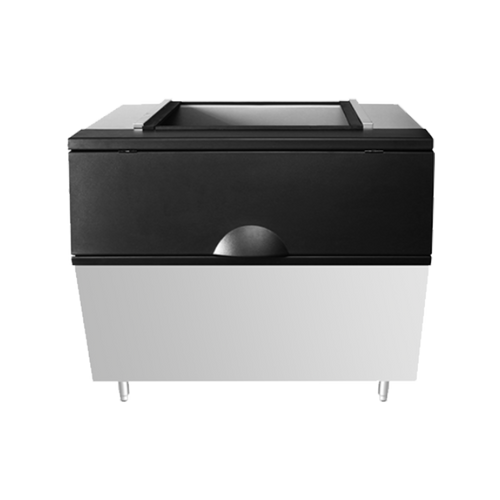 Atosa CYR700P 700 Lbs. Black Plastic Door Top Hinged Ice Bin
