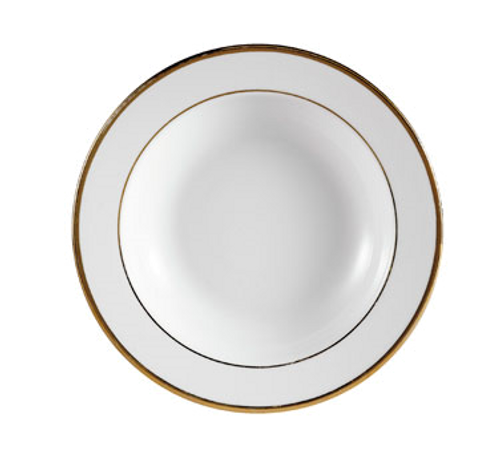 CAC China GRY-11 5 Oz. Super White Porcelain Round Golden Royal Fruit Dish (3 Dozen Per Case)