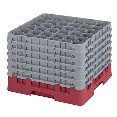 Cambro 36S1214416 Camrack Glass Rack With (6) Soft Gray Extenders - 2 Cases
