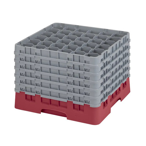Cambro 36S1214416 Camrack Glass Rack With (6) Soft Gray Extenders - 2 Cases