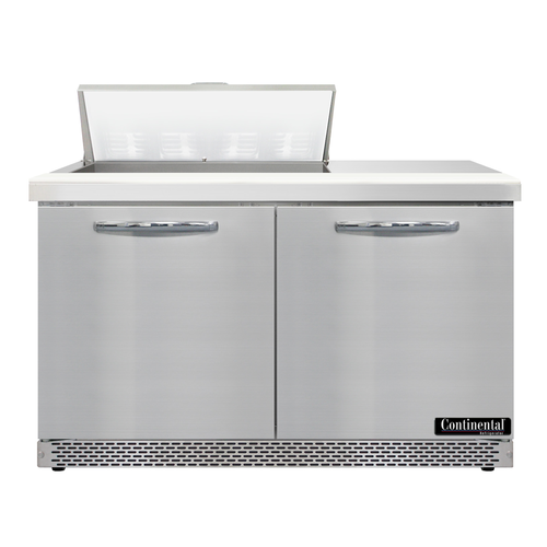 Continental Refrigerator D48N8-FB 48" W Two-Section Two Door Designer Line Sandwich Unit