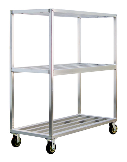 New Age 1152 3 Shelves 63" W x 27" D 2600 Lbs. Capacity Mobile Platform Truck