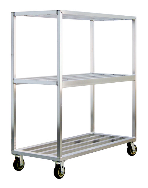 New Age 1152 3 Shelves 63" W x 27" D 2600 Lbs. Capacity Mobile Platform Truck