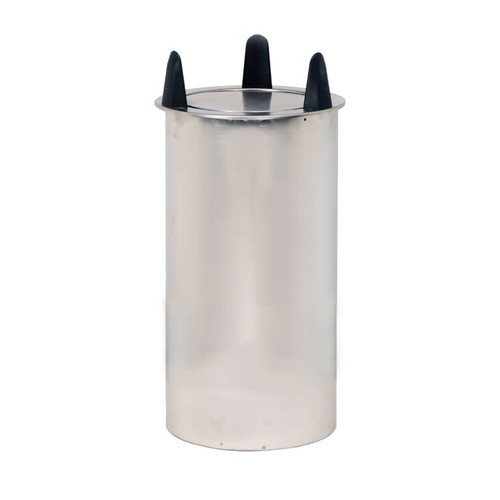 Lakeside 500025 Easy-Glide 5" Dia. Round Stainless Steel 1-Tube Shielded Dish Dispenser - ADA Height