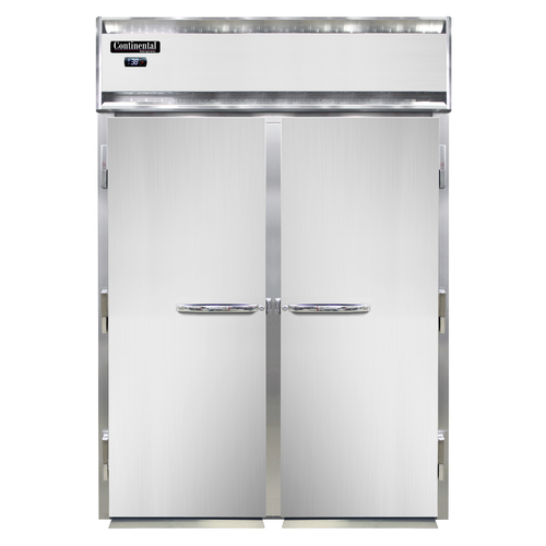 Continental Refrigerator D2RINSA-E 68.5" W Two-Section Solid Door Roll-In Designer Line Extra-High Refrigerator