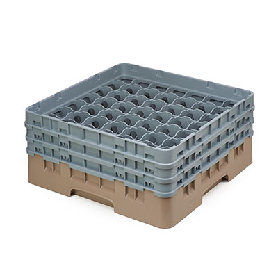 Cambro 49S638184 Camrack Glass Rack With (3) Soft Gray Extenders - 3 Cases