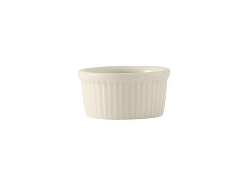Tuxton BEX-0552 3" 5-1/2 Oz. Ceramic American White/Eggshell Round Ramekin (4 Dozen Per Case)