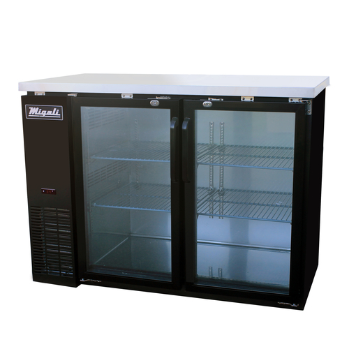 Migali C-BB48G-HC 48.75"W Two-Section Glass Door Competitor Series Refrigerated Back Bar Cabinet