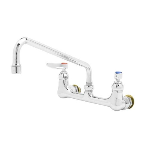 T&S Brass B-0231-CC-CRM Pantry Faucet double wall mount 8" centers 12" swing nozzle