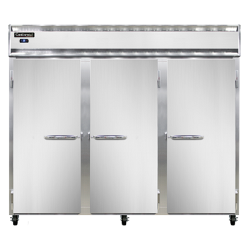 Continental Refrigerator 3RESNSS 85.5" W Three-Section Solid Door Reach-In Extra-Wide Refrigerator