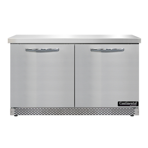 Continental Refrigerator SWF48N-FB 48"W Two-Section Stainless Steel Door Work Top Freezer