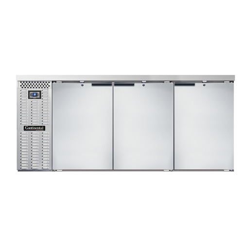 Continental Refrigerator BB79SNSS 79"W Solid Door Refrigerated Back Bar Cooler