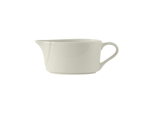 Tuxton AMU-103 Ceramic Pearl White Sauce/Gravy Boat (6 Each Per Case)