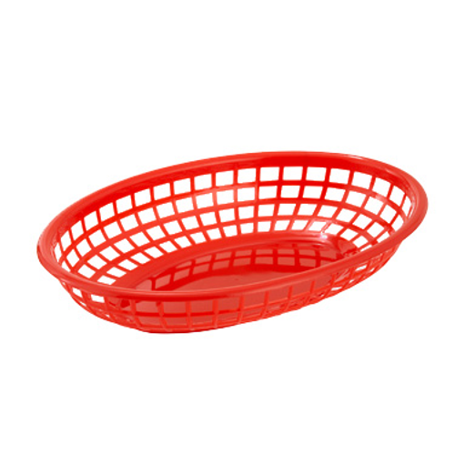 Winco PFB-10R
 Plastic
 Red
 Oval
 Fast Food Basket
 3 Dozen (contains 1 Dozen)