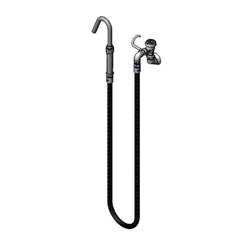 T&S Brass B-0601 Pot Filler Faucet wall mount vacuum breaker flexible stainless steel hose 60"