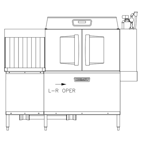 Hobart CLCS76EN-EGR+BUILDUP Low Temp Conveyor Dishwasher With Booster Heater
