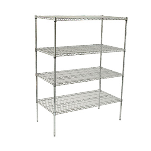 Winco Vcs-2436 Wire Shelving Set 24" x 36" x 72" 4 Tiers Chrome Plated ( 1 Set)