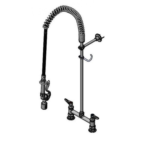 T&S Brass B-0123-Cr-Bj Easyinstall Pre-Rinse Unit Double Deck Mount 8" Adjustable Center 24"