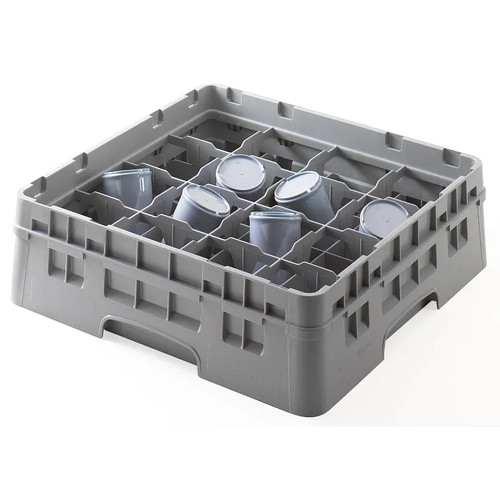 Cambro 16C414151 Camrack Cup Rack With Soft Gray Extender Full Size - 5 Cases
