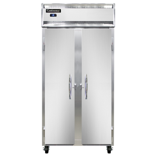 Continental Refrigerator 2RSESNSS 36.25" W Two-Section Solid Door Reach-In Slim Line Refrigerator