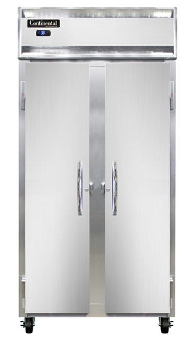 Continental Refrigerator 2RSESNSS 36.25" W Two-Section Solid Door Reach-In Slim Line Refrigerator