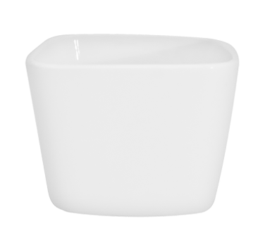 CAC China F-CQ7 7.5 Oz. Super White Porcelain Square Fortune Bouillon Cup (4 Dozen Per Case)
