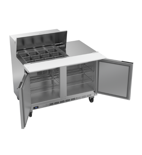 Beverage Air SPE48HC-12M 48" W Two-Section Two Door Mega Top Refrigerated Counter