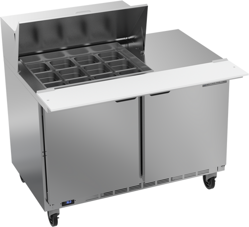 Beverage Air SPE48HC-12M 48" W Two-Section Two Door Mega Top Refrigerated Counter