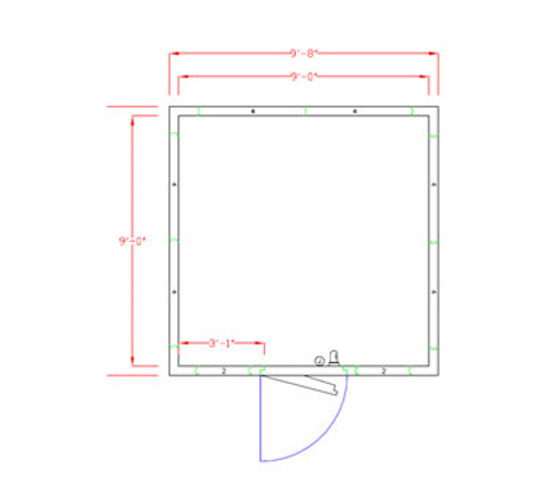 American Panel 10X10F-O 116" W x 90" H Outdoor Acrylume With Floor Walk-In Freezer