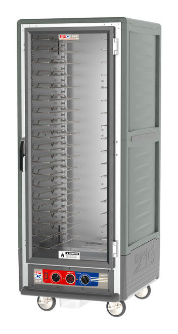 Metro C539-MFC-U-GY C5 3 Series Gray Full-Size Insulated Moisture Heated Holding & Proofing Cabinet with Clear Door and Universal Wire Slides - 120V