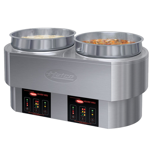 Hatco RHW-2 2 Compartments Stainless Steel Round Food Warmer or Cooker - 2000-2700 Watts