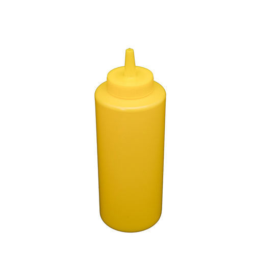 CAC China SQBT-12Y 12 Oz. Yellow Plastic Squeeze Bottle (12 Pack Per Case)