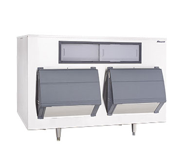 Follett LLC SG1850-96 SmartGATE Ice Shield 1870 Lbs. Double Door Stainless Exterior Upright Ice Bin with 82 Oz. Plastic Ice Scoop