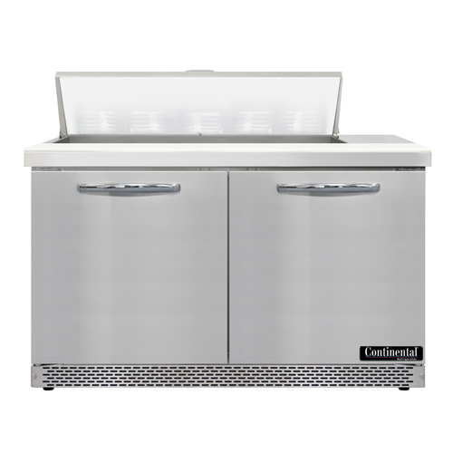 Continental Refrigerator D48N10-FB 48" W Two-Section Two Door Designer Line Sandwich Unit