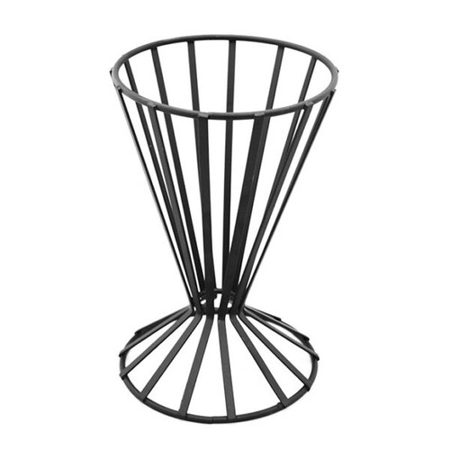 American Metalcraft FWB4 4.5 Iron Black Cone French Fry Basket